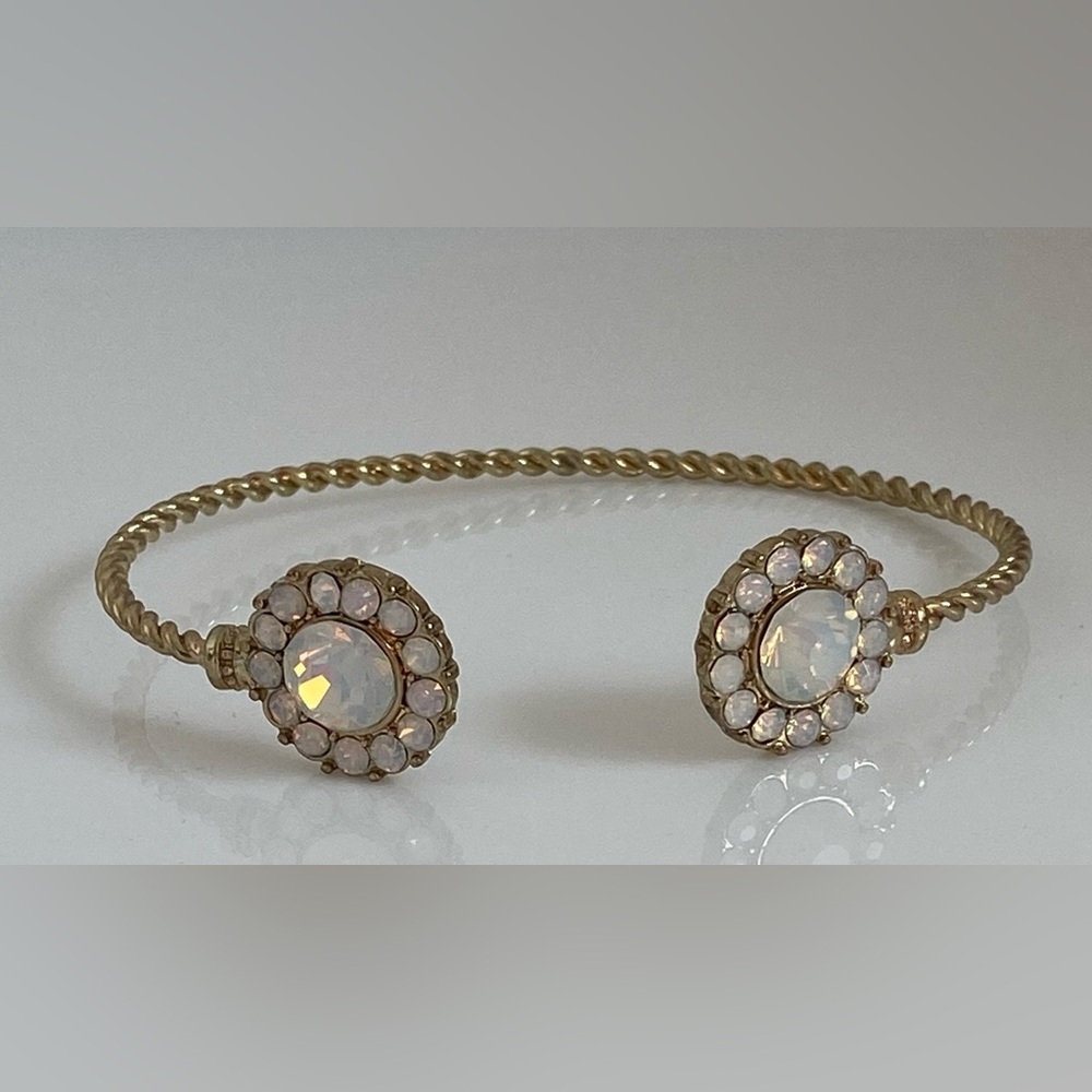 BaubleBar Gold Gemstone Adjustable Cuff Bracelet